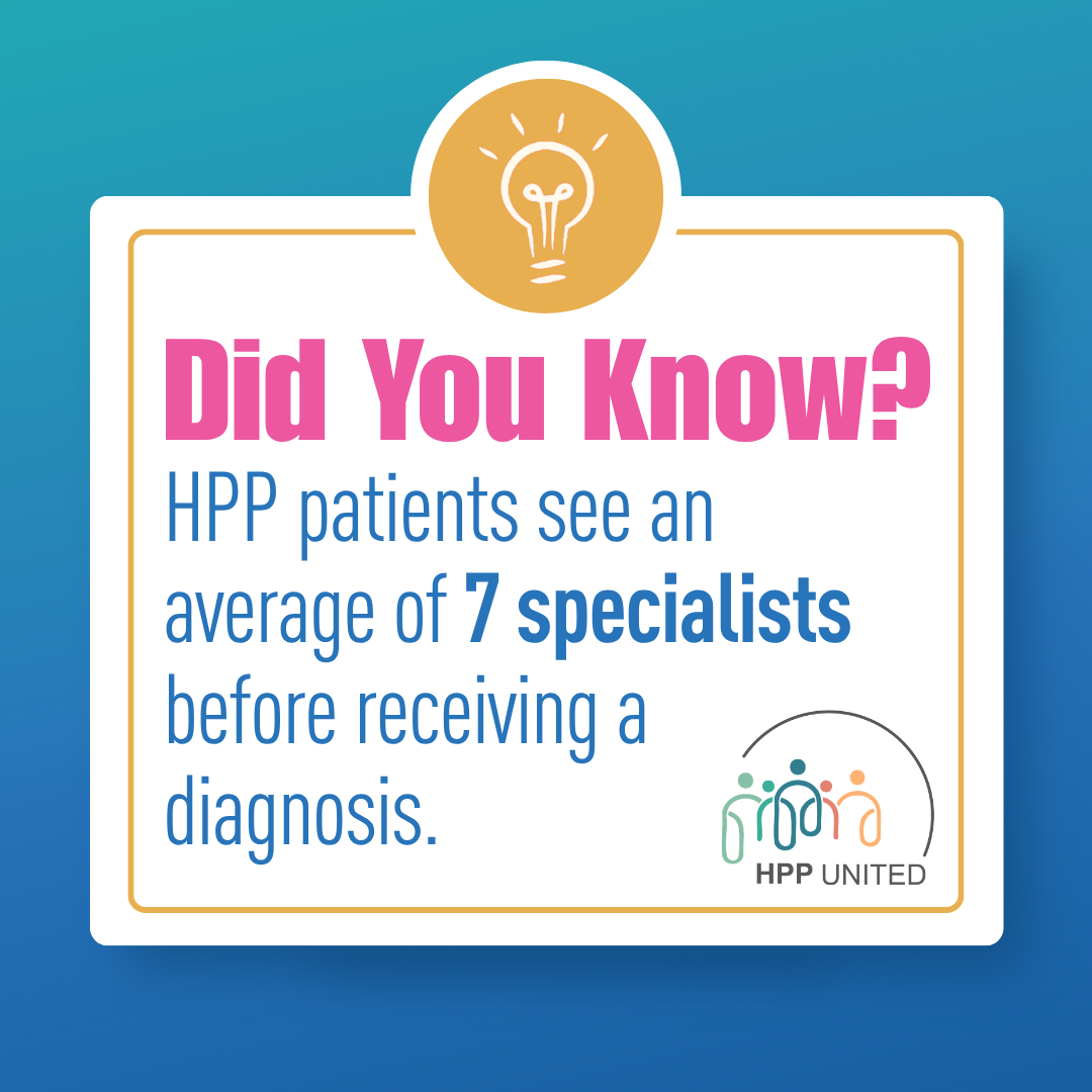 Did you know? HPP patients see an average of seven specialists before receiving a diagnosis.